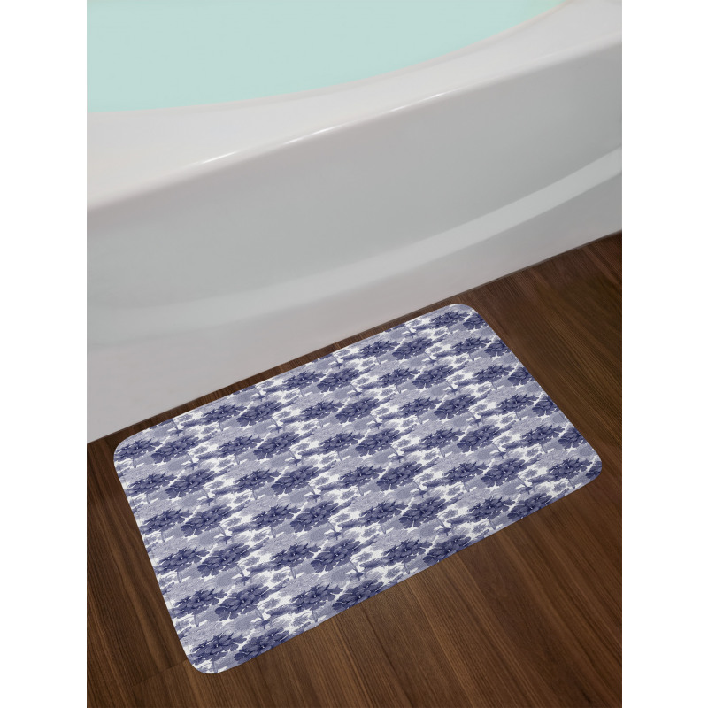 Flowers in Cold Tones Bath Mat