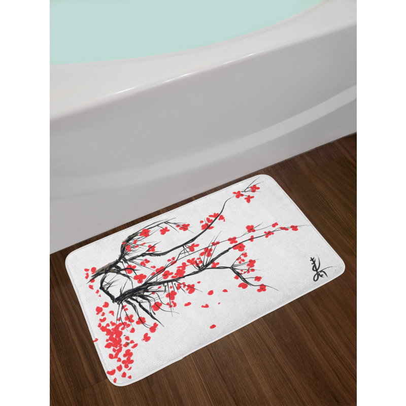 Watercolor Summer Garden Bath Mat