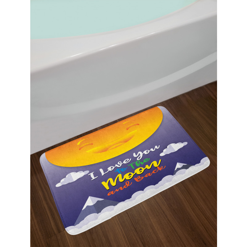 Smiling Sun Clouds Bath Mat