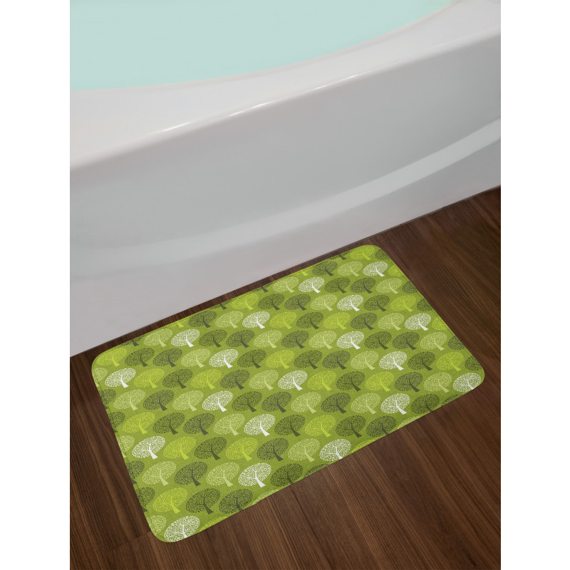 Abstract Trees Motifs Art Bath Mat