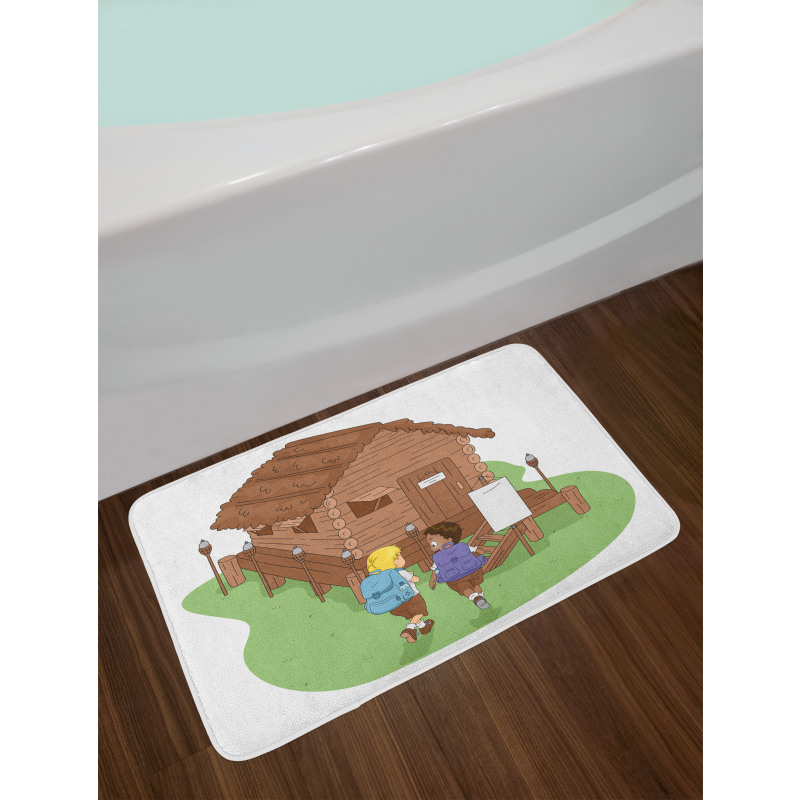 2 Kids Heading to Lodge Bath Mat