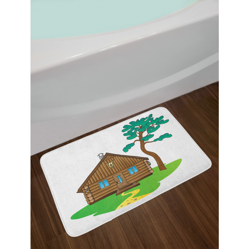 Lodge in Countryside Art Bath Mat