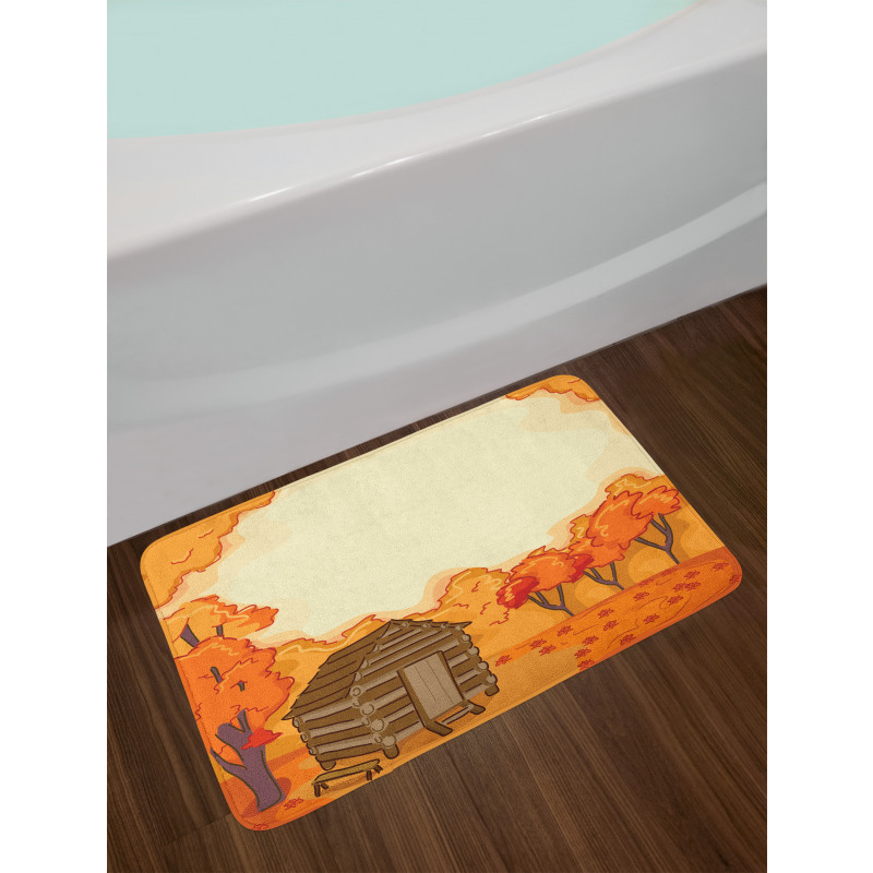 Lodge and Maple Trees Bath Mat