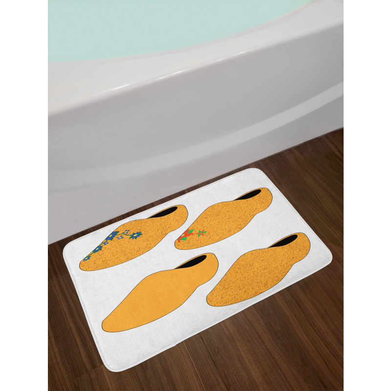 Traditional Wooden Shoes Art Bath Mat