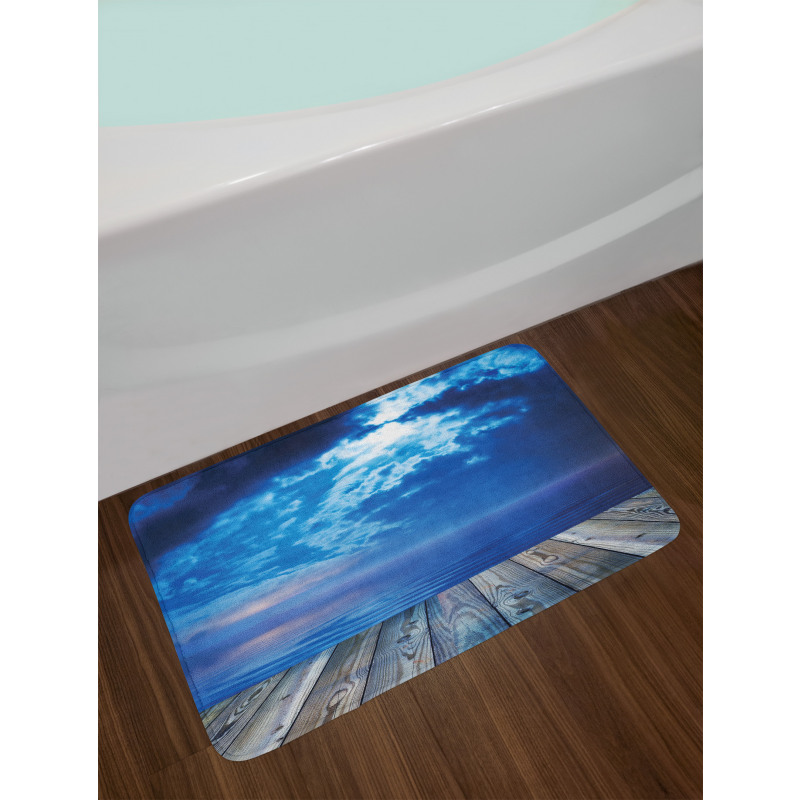 Cloudy View from a Deck Bath Mat