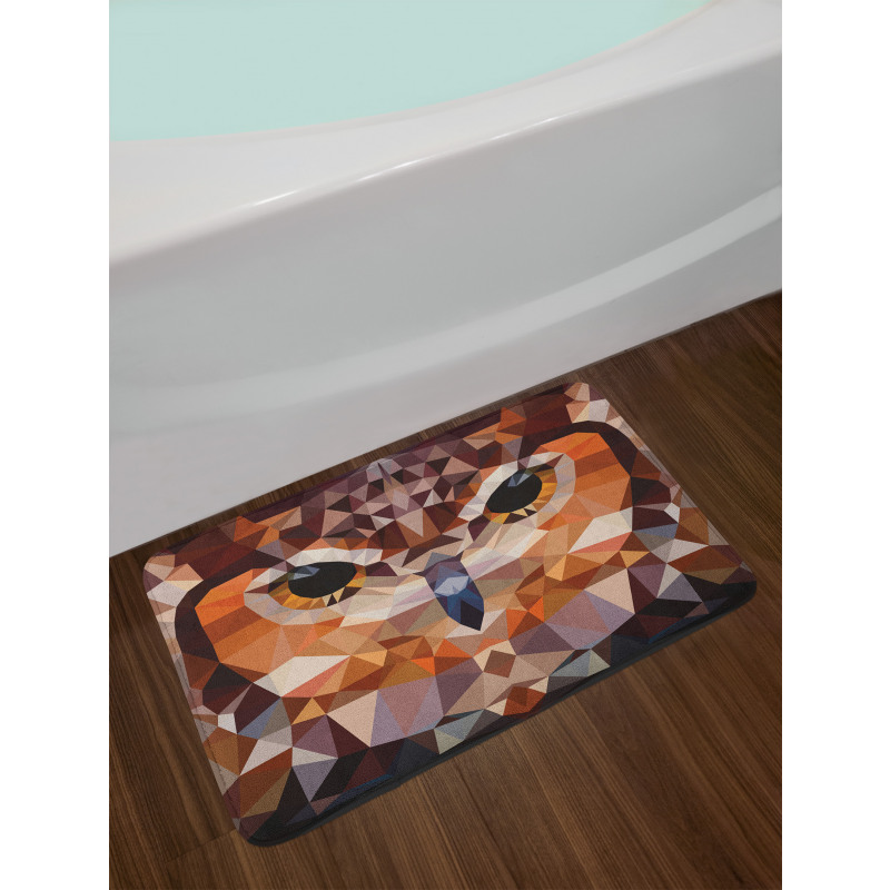 Geometric Mosaic Owl Art Bath Mat