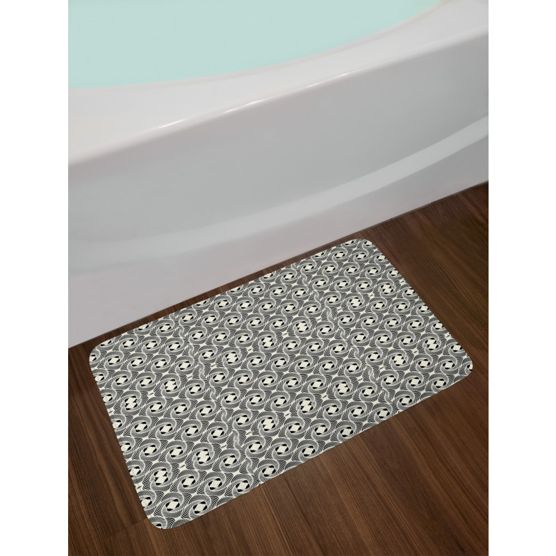 Swirls Flowers Pattern Bath Mat