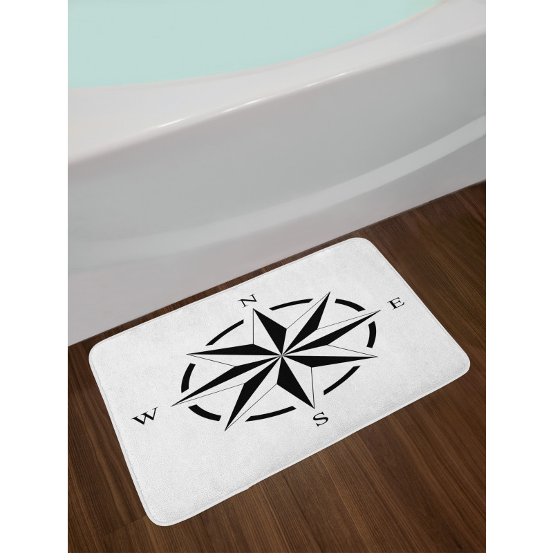 Monotone Compass Bath Mat