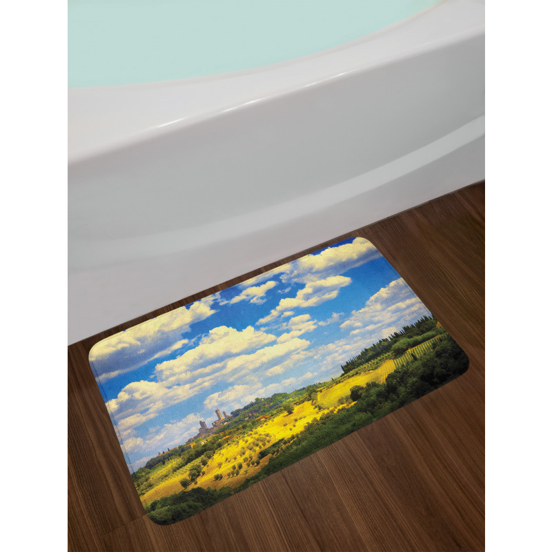 Historic Village Scenery Bath Mat