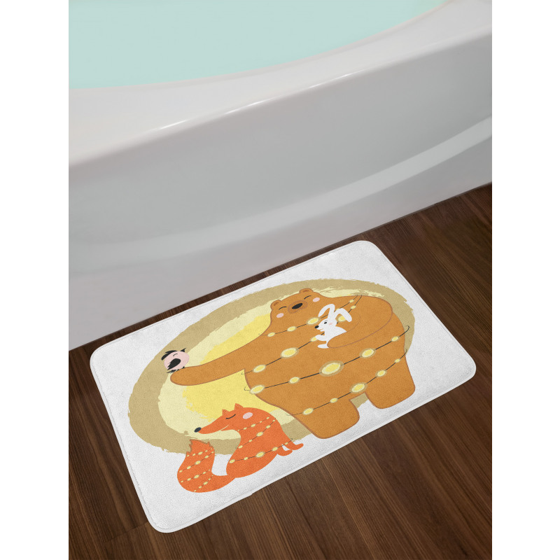 Friends Rabbit Bird Fox Bath Mat