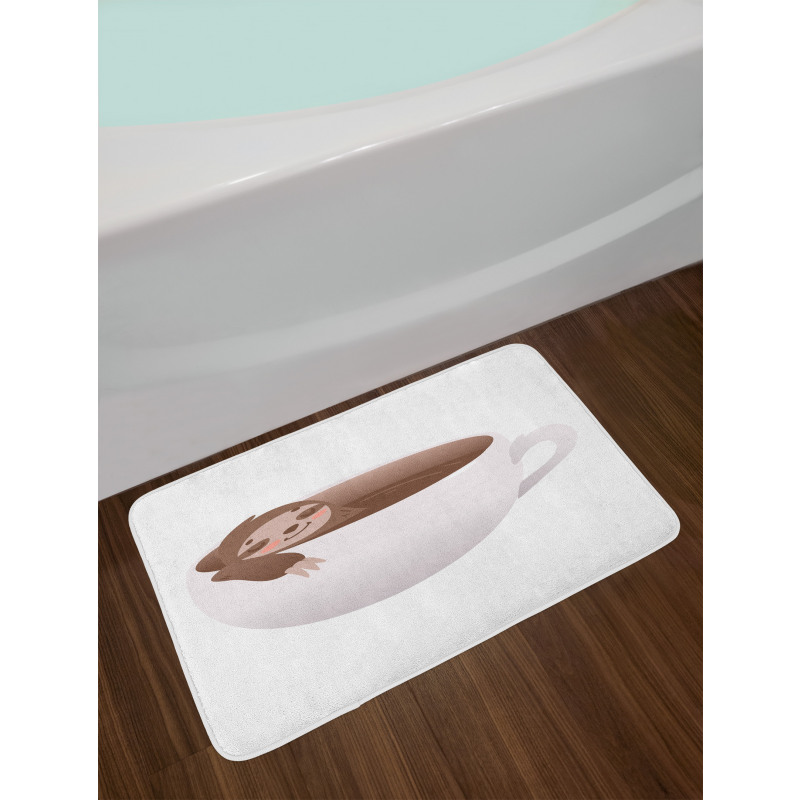 Lazy Swimming in Coffee Bath Mat