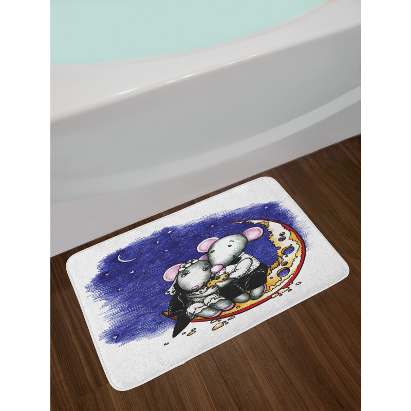 Valentines Couple Wedding Bath Mat