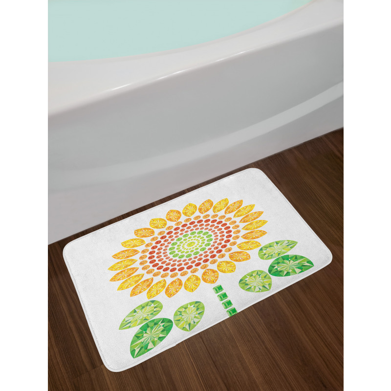Sunflower Mandala Design Bath Mat