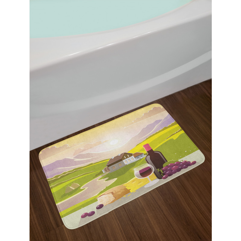 French Countryside Scene Bath Mat