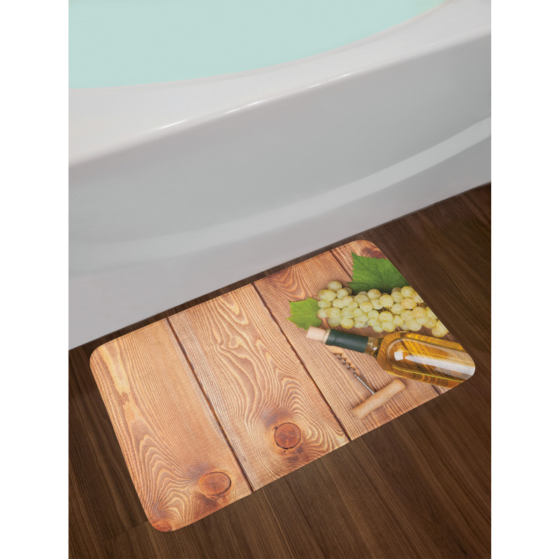 White Grapes Bottle Bath Mat