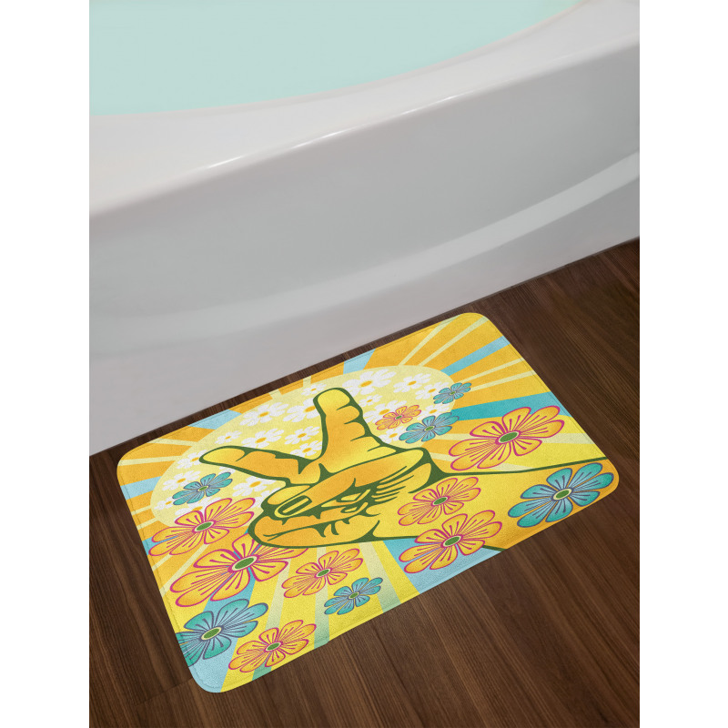 Peace Flowers Bath Mat