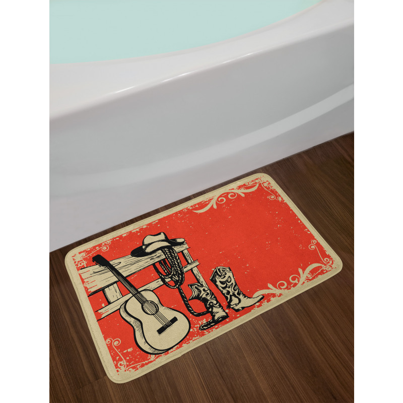 Country Music Wild West Bath Mat