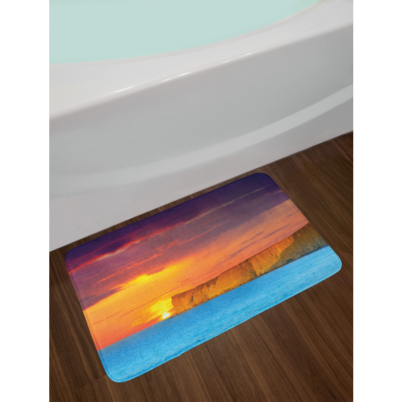 Sea Sunset with Cliffs Bath Mat