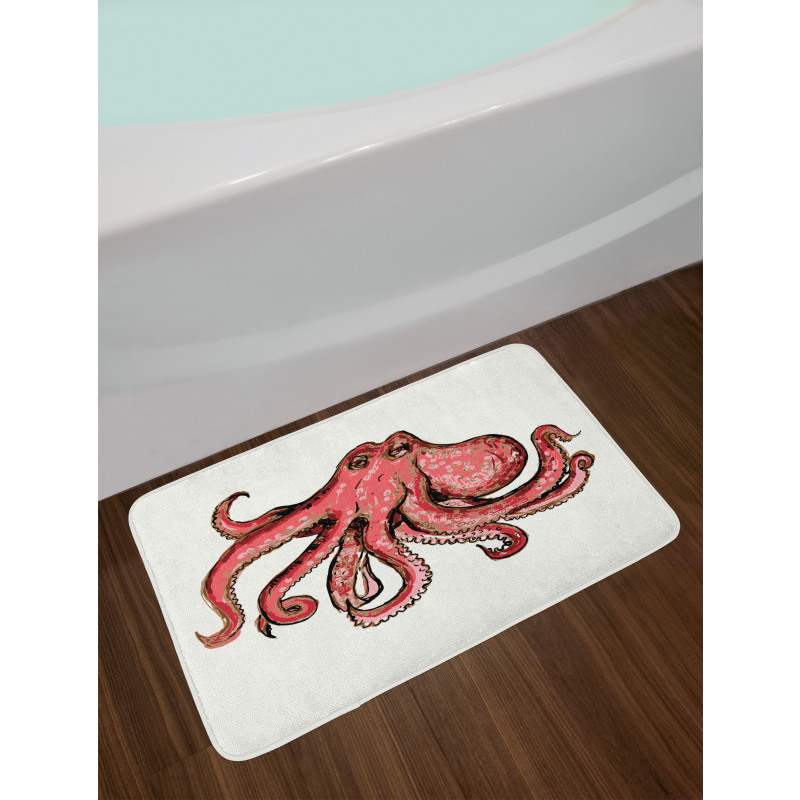 Pink Watercolor Animal Bath Mat