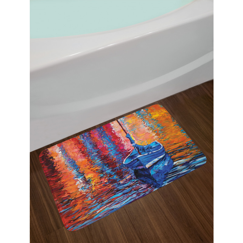 Dark Sea Fishing Boat Bath Mat