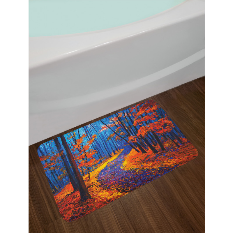 Forest in Fall Season Bath Mat