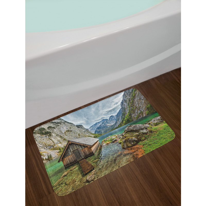 Alpine Mountains View Bath Mat