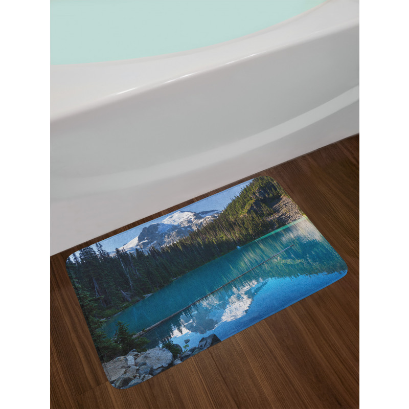 Snowy Frozen Mountain Bath Mat