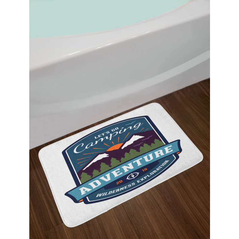 Signboard of Camping Art Bath Mat