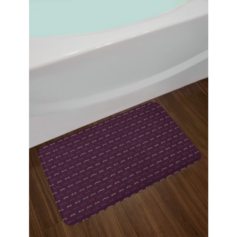 Motorcycles and Mopeds Bath Mat