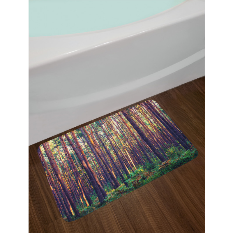 Fall Trees Forest Trunks Bath Mat