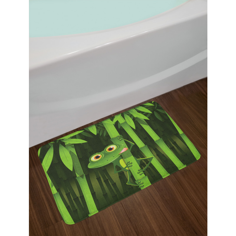 Jungle Trees Fun Frog Bath Mat