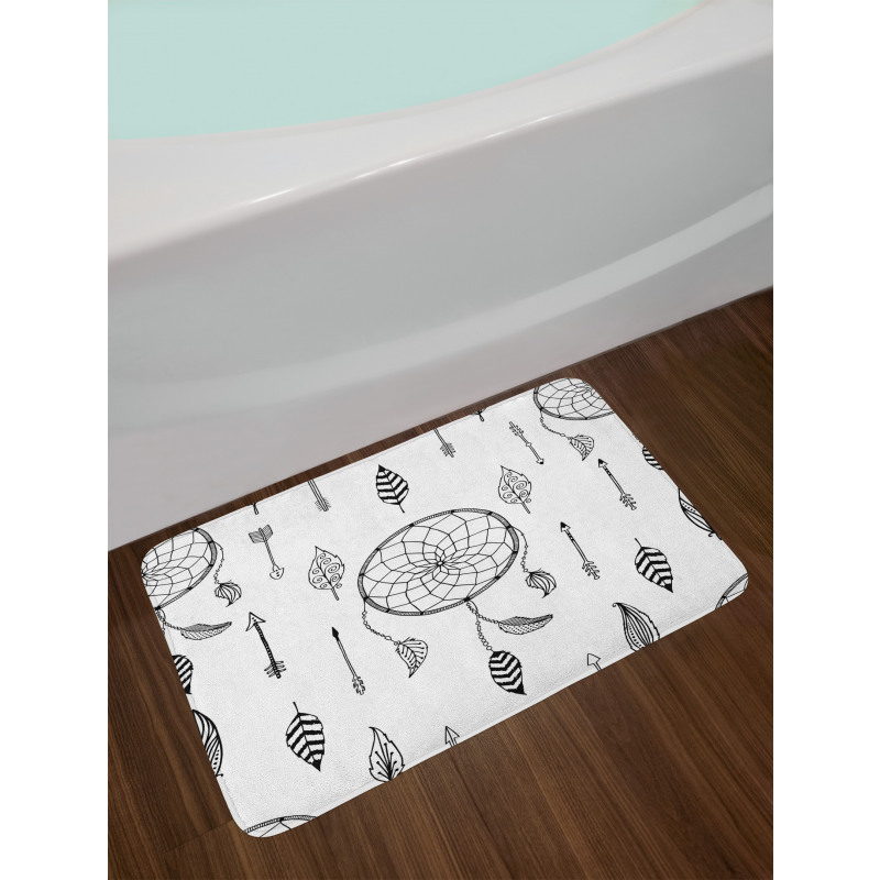 Folk Feathers Arrow Bath Mat