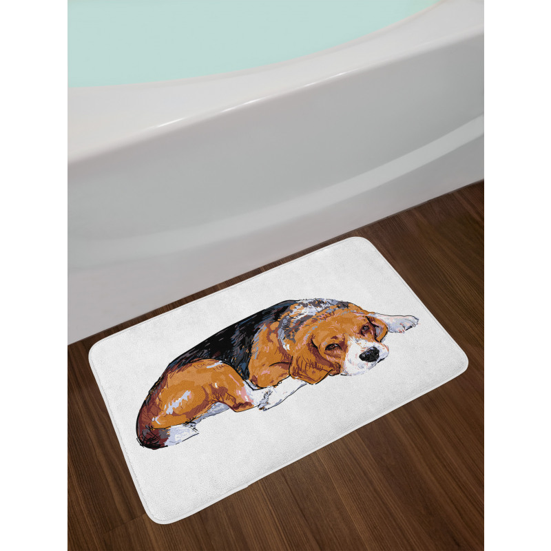 Sketch Like Drawing of Dog Bath Mat