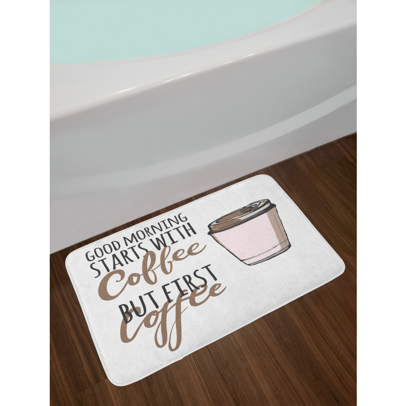 Morning Starts Cup Bath Mat