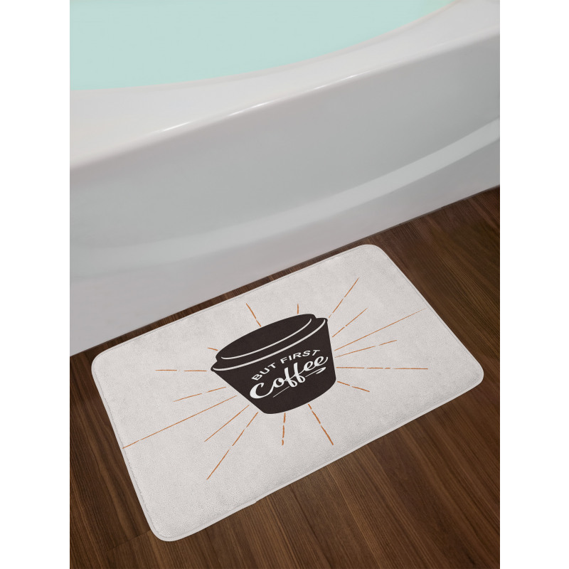 Retro Mug Design Bath Mat