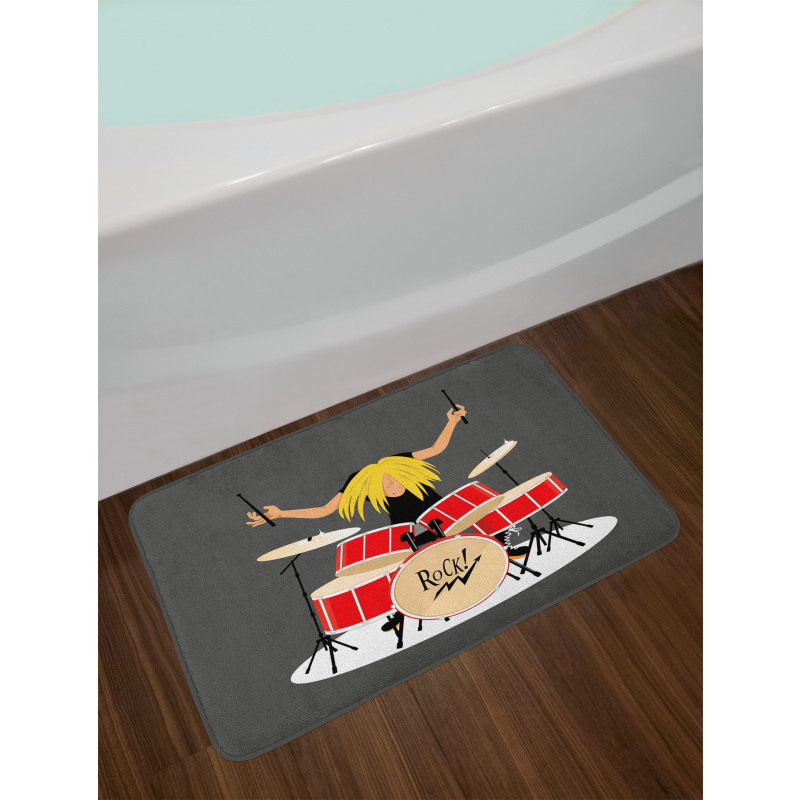 Rock and Roll Style Young Man Bath Mat