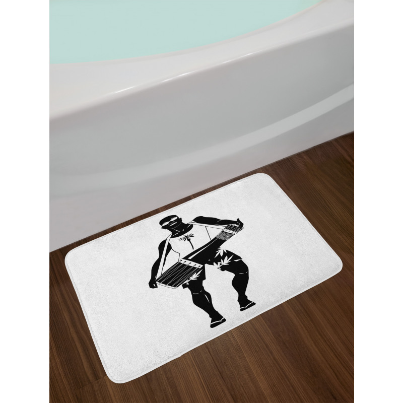 Exotic Man in Cool Sunglasses Bath Mat