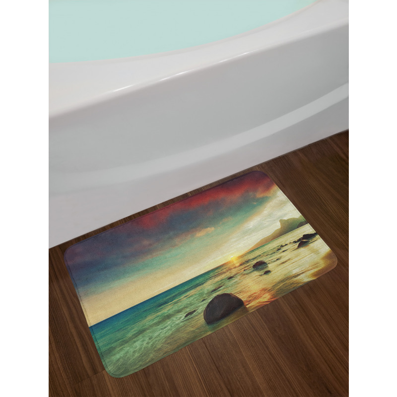 Dramatic Sunrise Tropical Bath Mat