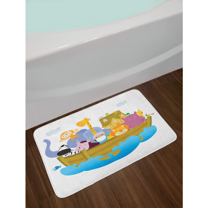 Boat Journey Cartoon Bath Mat