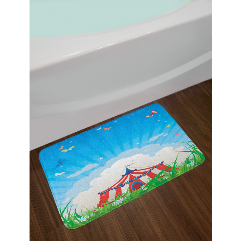 Circus Tent with Clouds Bath Mat