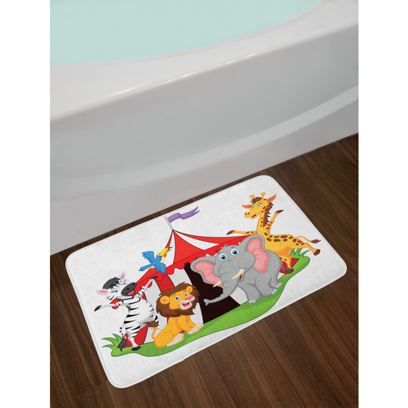 Circus Tent Giraffe Mime Bath Mat