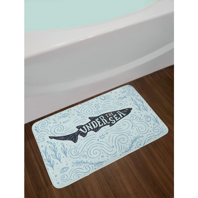 Funny Wording on Fish Bath Mat