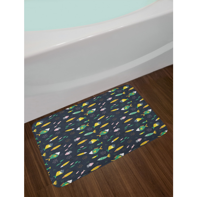 Fish Swimming Bubbles Bath Mat