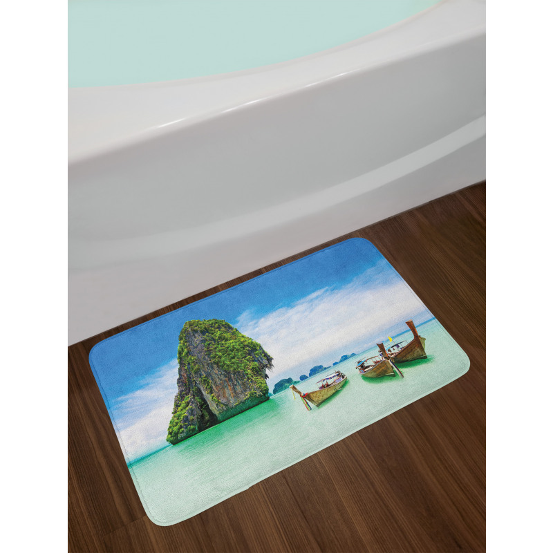 Rock in the Sea Coast Bath Mat