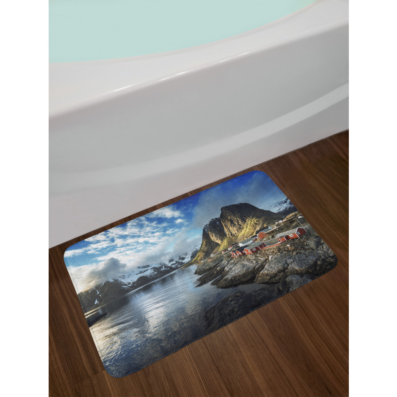 Autumn Rocks and Clouds Bath Mat