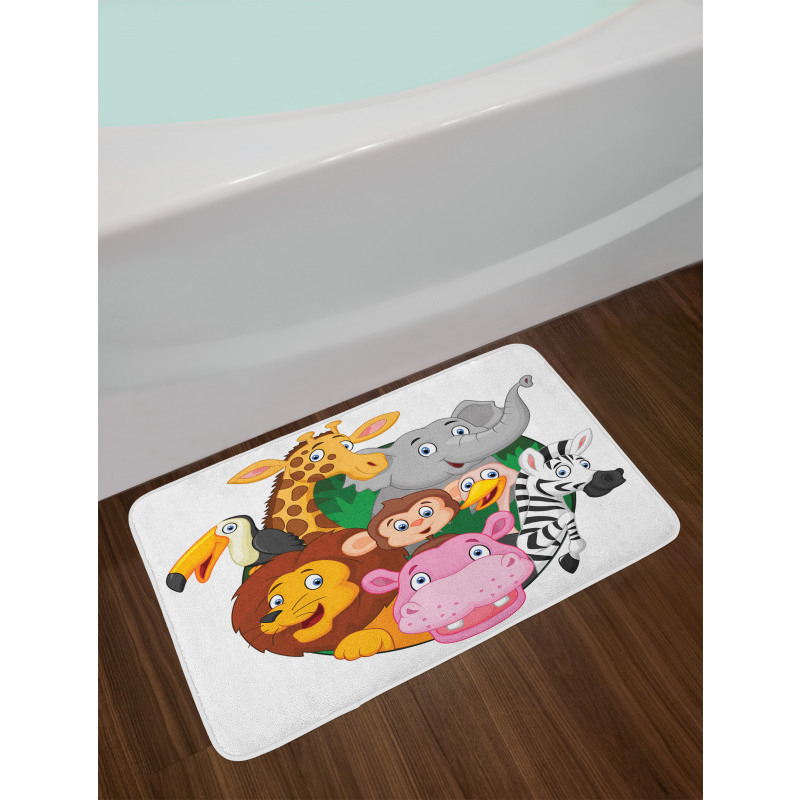 Exotic Safari Animals Bath Mat