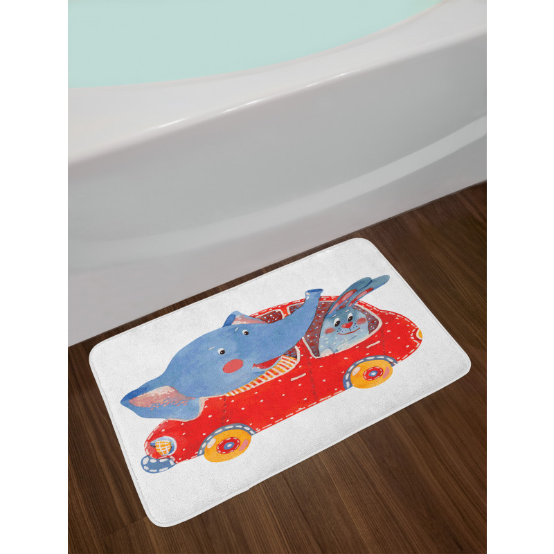 Funny Animal in a Car Bath Mat