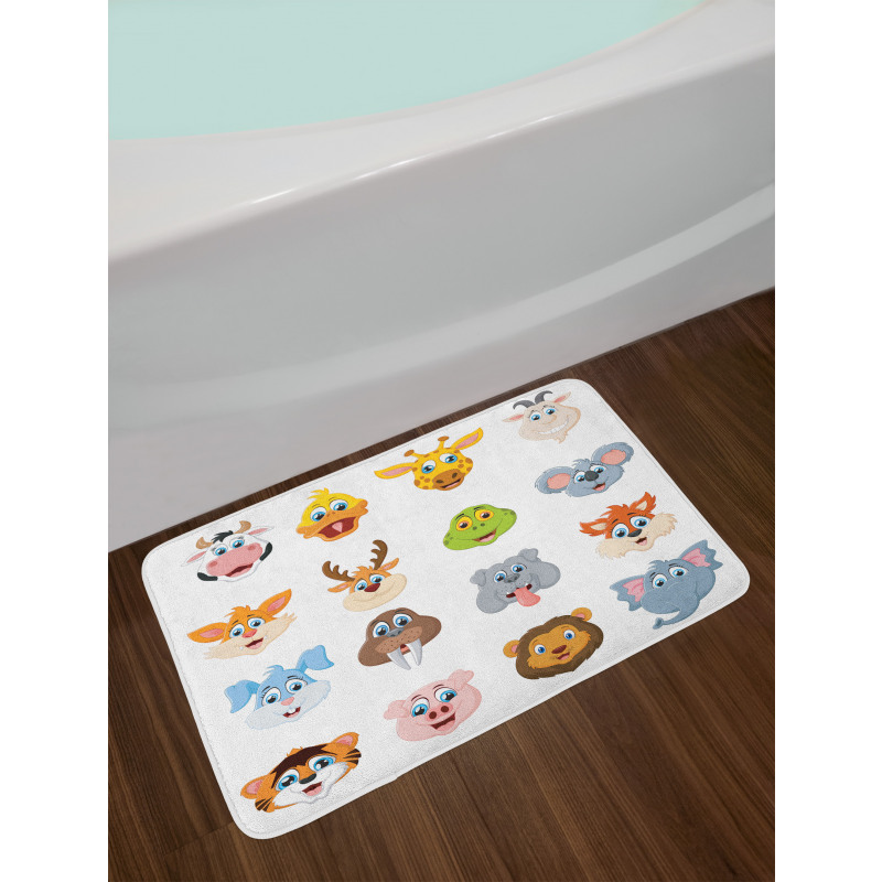 Comic Koala Fox Faces Bath Mat