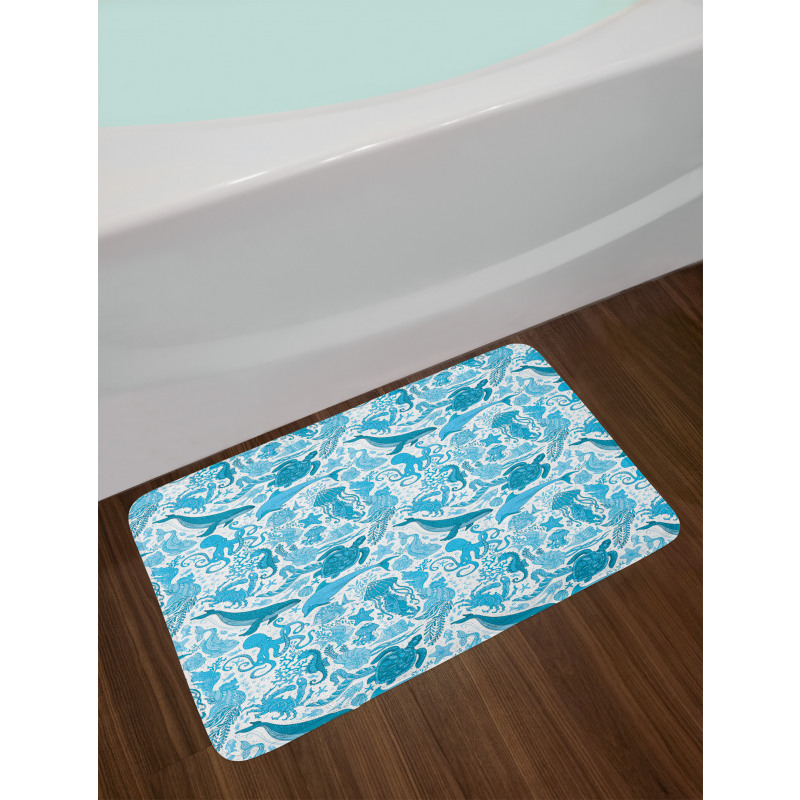 Underwater Aquatic Creature Bath Mat