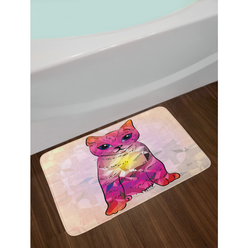 Retro Digital Robot Cat Bath Mat